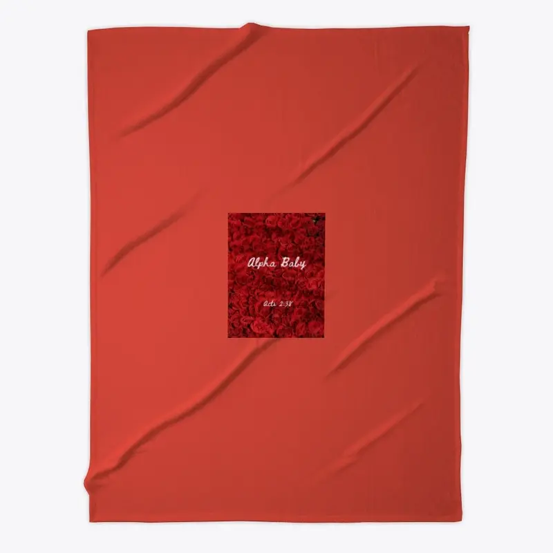 Alpha Baby Red Rose Fleece Blanket